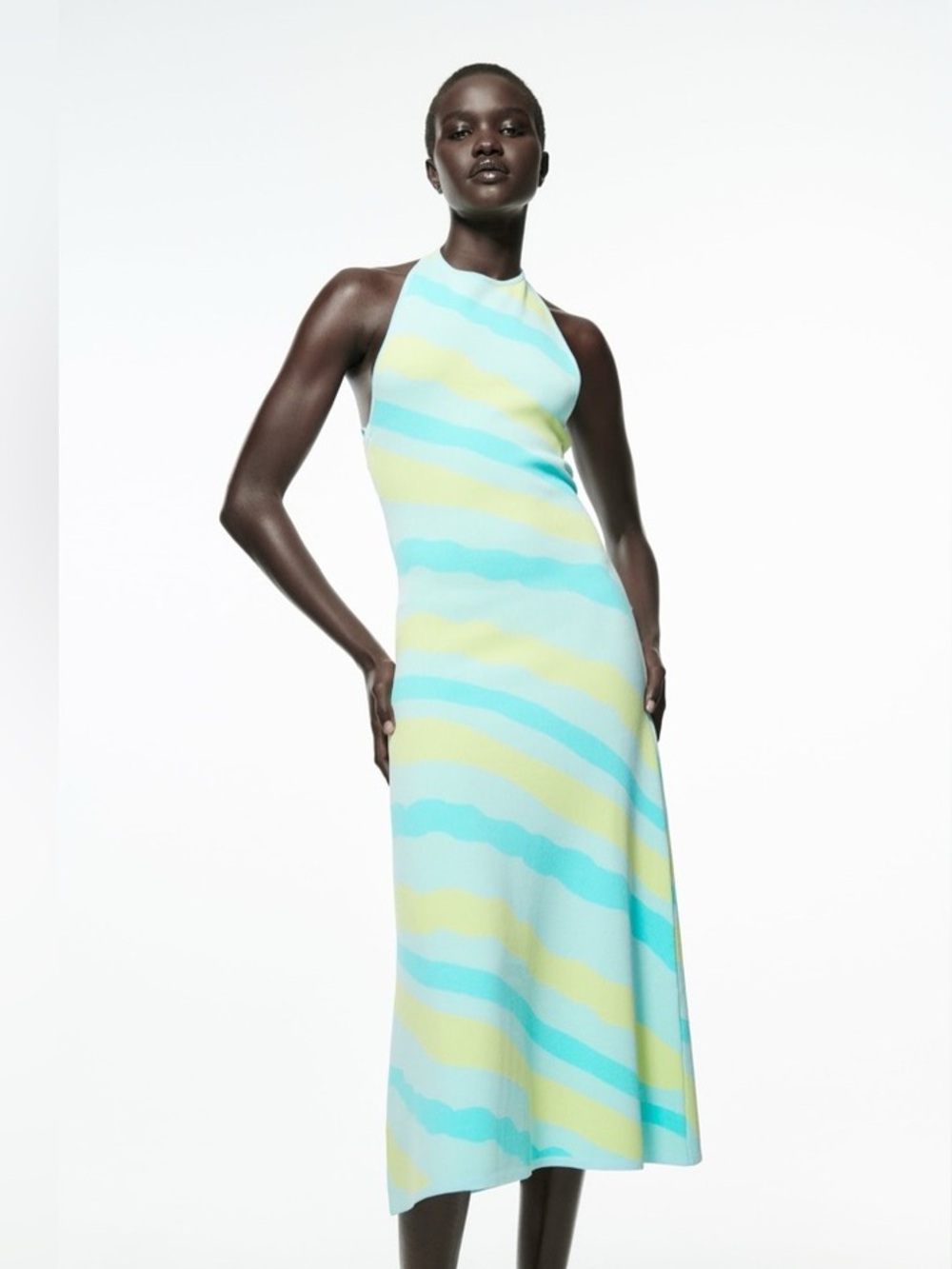BLOGGERS FAVORITE Halter Stripe Maxi Dress